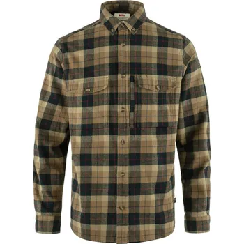 Pánská košile košile pánská FJÄLLRÄVEN Värmland Heavy Flannel Shirt M, Dark Sand-Dark Navy - XXL