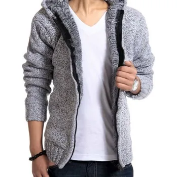 Pánský svetr Pánský chlupatý svetr F209 světle šedá M