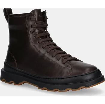 Dámské kozačky Kožené kotníkové boty Camper Brutus+ dámské, hnědá barva, na plochém podpatku, K400816-002 K400816.002 89X, EUR 37