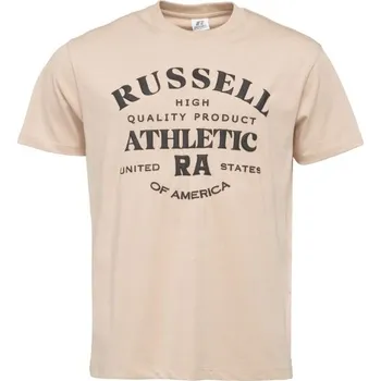 Pánská móda Pánské tričko Russell Athletic PRODUCT OF AMERICA L Béžová, Černá