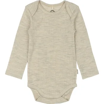 Kojenecký body Mikk-Line Mikk - line dětské vlněné body 6015 - Melange OffWhite Velikost: 74 MERINO VLNA