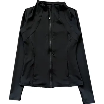 Dámská bunda Dámská sportovní bunda se stojáčkem Slim-fit rychleschnoucí prodyšný materiál Otvor na palec Vnitřní kapsa na mobil černá M