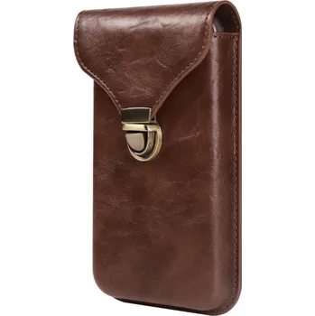 Pouzdro na mobilní telefon Pouch univerzální pouzdro na opasek pro telefony do 6.7 palce - hnědé