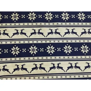 Bavlněná látka vánoční šíře 160cm - vánoční svetr modrobílý (50cm)