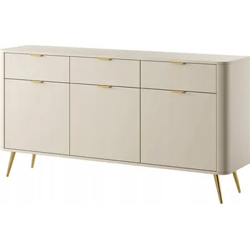 Komoda Komoda třídveřová Oval se zásuvkami 163,5 cm Béžová - Selsey Design