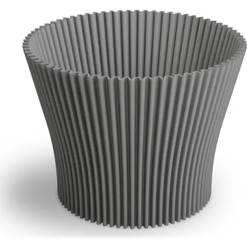 Obal na květináč Plastový obal na květiny Lotos 130, tmavý popel