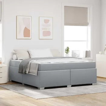 Postel vidaXL Rám postele s matrací Světle šedá 180 x 200 cm textil [3399201]