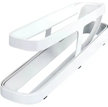 Termobox Dvojvrstvý držák na vejce do lednice Skládací organizér na vejce Automatický dávkovač Žebříkový styl Přenosný úložný box