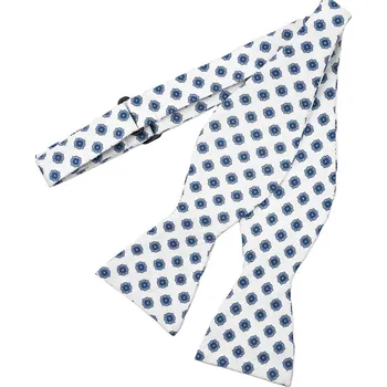 Motýlek Bubibubi Bílý hedvábný vázací motýlek Vela