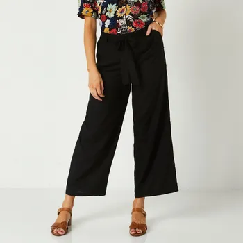 Dámská zimní obuv Široké zkrácené kalhoty ke kotníkům černá 36