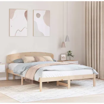 Postel vidaXL Rám postele s čelo Přírodní 140 x 200 cm Masivní borové dřevo [872062]