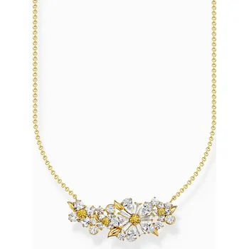 Řetízek Thomas Sabo KE2085-414-4-L45V chain flower with stones gold plated