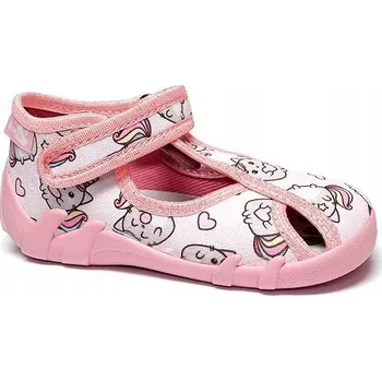 Dívčí bačkory DĚTSKÉ PAPUČE RENBUT 22 PAPUČE DO MATEŘSKÉ ŠKOLY 113-2767