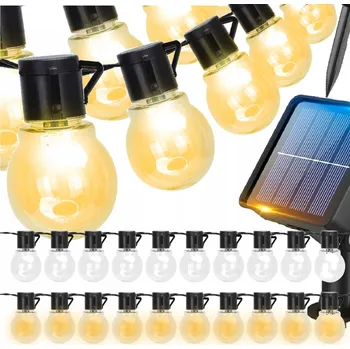 Venkovní osvětlení Světelný řetěz Elektrosalon 380 cm solární černý