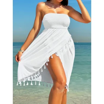 Dámské šaty Bílé plážové šaty Barva: Bílá, Velikostní tabulka: XL