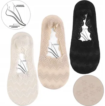 Dámské ponožky 3x nízké kotníkové ponožky ponožky krajkové dámské bavlněné baleríny MORAJ 35-38