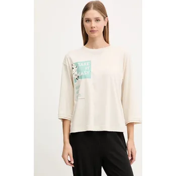 Pyžamové tričko s dlouhým rukávem United Colors of Benetton 3Y5E3M07S béžová 80X, vel. L