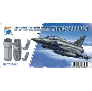Plastikový model Toucan Model 1/32 Mirage 2000 D/N 3D RESIN PRINTS OF ENGINES AND SEATS