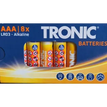Článková baterie Alkalické baterie Tronic AAA (R3) 8 ks