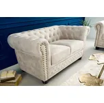 Designová dvousedačka Chesterfield 150 cm šampaňský samet