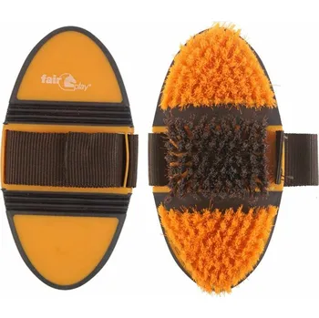 Čištění pro koně Fair Play Ohebný kartáč Barva: Oranžová