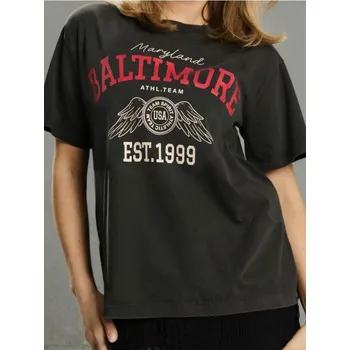 Sinsay - Tričko s potiskem - fialová - 486FG-94X - 486FG-94X-XS