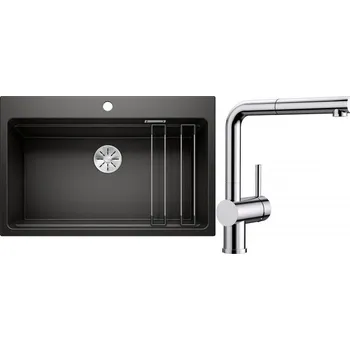 Granitový dřez Set RS Blanco Etagon 8+ Blanco Linus-S (bílá + chrom)