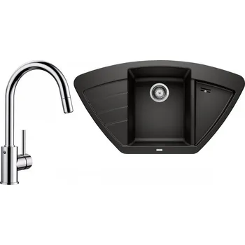 Granitový dřez Set RS Blanco Zia 9 E + Blanco Mida-S (bílá + chrom)