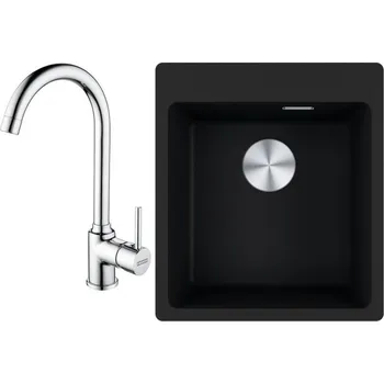 Granitový dřez Set RS Franke Maris MRG 610-39 FTL + Franke FP 9000 (černá matná + chrom)