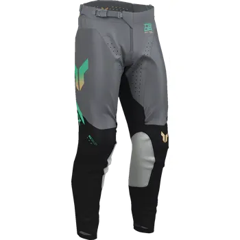 Moto kalhoty Ventilační motokrosové / enduro kalhoty THOR LAUNCHMODE VENTED AIR RAPTOR barva černá/šedá (pro MX, ENDURO, volný střih kalhot, ve spodní části střihově uzpůsobeny pro umístění do botů)