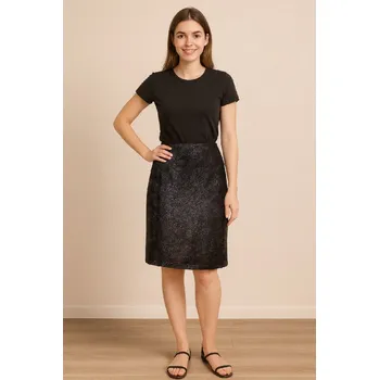 Dámská sukně Sukně z imitace hadí kůže - černá Velikost: M
