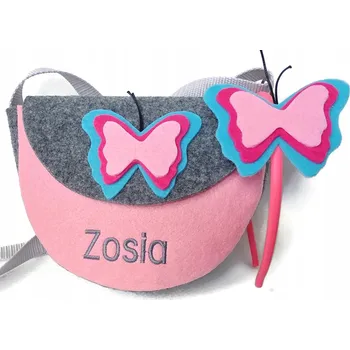 Dětská kabelka Tomasz Siekański – odstíny šedé a stříbrné, růžová