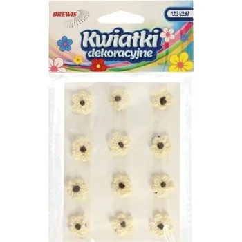 Vrták Ozdobné květiny Brewis ecru látka 12 ks