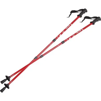 Nordic walkingová hůl Nordic walking - vycházkové hole, hliníkový systém proti otřesům 65-135cm EUROBATT červená barva