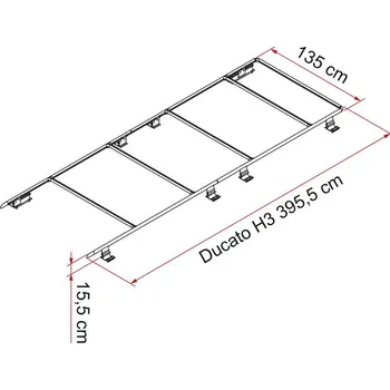 Příslušenství ke karavanu Střešní ližiny/adaptér Fiamma F65 Ducato 2006 H3 RHD