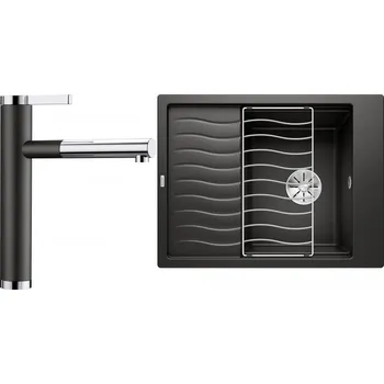 Granitový dřez Set RS Blanco Elon 45 S+ Blanco Linee-S (bílá + bílá)