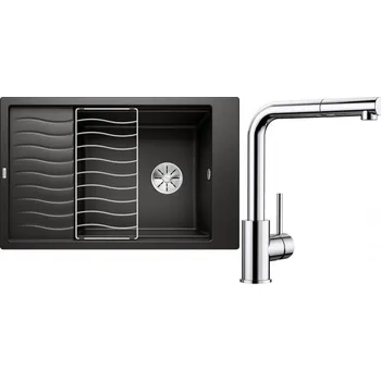 Granitový dřez Set RS Blanco Elon XL 6 S + Blanco Mila-S (bílá + chrom)