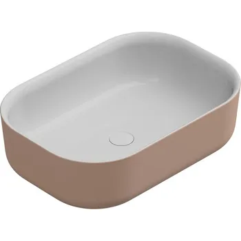 Umyvadlo Umyvadlo na desku Hit, keramické, dvoubarevné, 60x42 cm, HILAVRE60BI000032