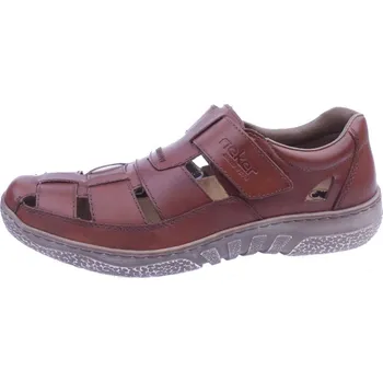 Pánské polobotky Pánské letní kožené polobotky Rieker hnědé Velikost: 45