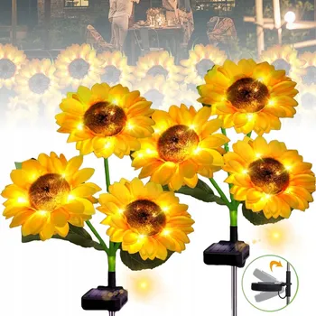 Venkovní osvětlení SOLÁRNÍ ZAHRADNÍ LAMPA LED SLUNEČNICE Umělé Květy Solární Světla
