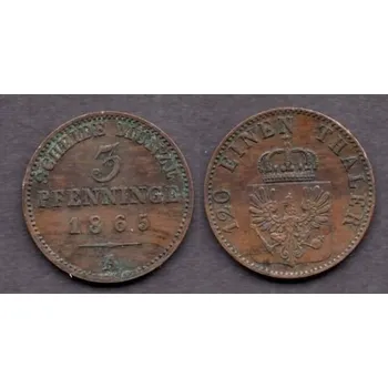 PREUSSEN. 3 Pfennige 1865/A.