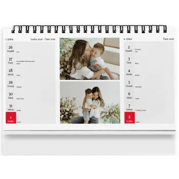 Fotokalendář Stolní fotokalendář z vlastních fotek, 14denní, Kvalitní papír i tisk, Jednoduchá tvorba. Motiv Květinové