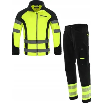 Pracovní obuv PRACOVNÍ ODĚV REFLEXNÍ SOUPRAVA DO PRÁCE kalhoty ELASTICKÉ + FLEECE mikina 48