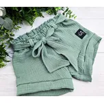 Kulišárny Dívčí šortky s mašlí mušelín MENTOL VELIKOST: 56