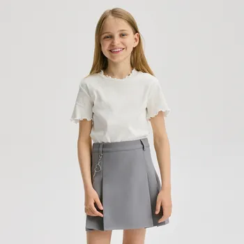 Dívčí sukně Reserved - Skládaná sukně s řetízkem - tmavě šedá - 415DA-90X - 415DA-90X-152