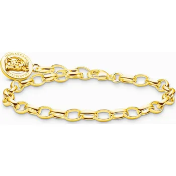 Náramek Thomas Sabo X0291-413-39-L19 Silver charm bracelet w. Goldbears logo ring