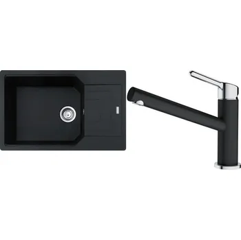 Granitový dřez Set RS Franke UBG 611-78 BB + Franke FC 3054 Orbit (černá matná + černá matná)