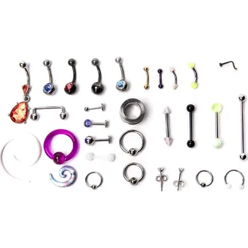 Piercing Sada výstavních piercingů - 30ks