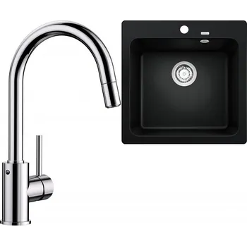 Granitový dřez Set RS Blanco Naya 5+ Blanco Mida-S (bílá + chrom)