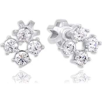 Náušnice Leru Zlaté náušnice z bílého zlata kamenové